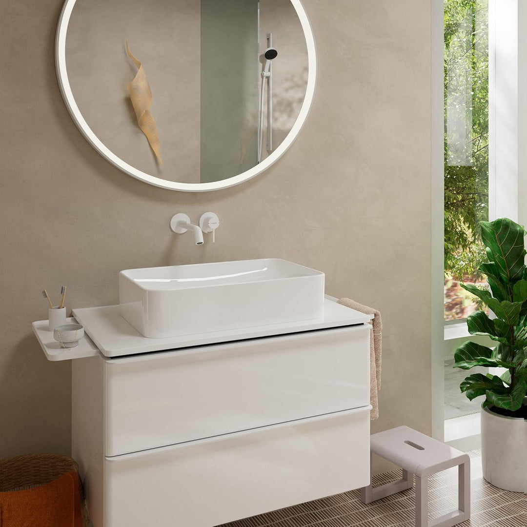 hansgrohe Tecturis S - Waschtischarmatur Unterputz für Wandmontage, Wasserhahn Bad mit Auslauf Länge