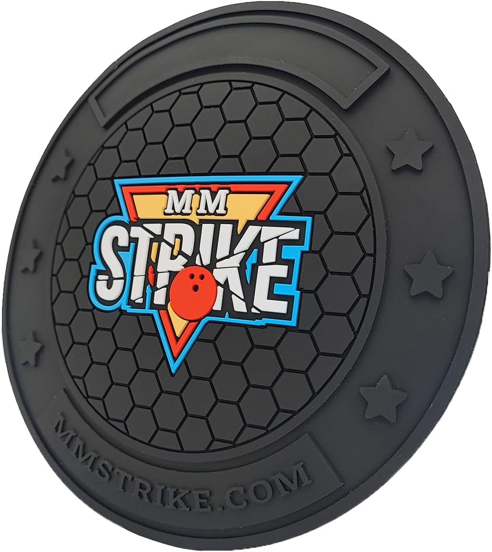 MMSTRIKE 2x Bowling Shammy Leather Pad+Black GripFlex Rubber Base Disc-Hook & Loop System.Oil Remova