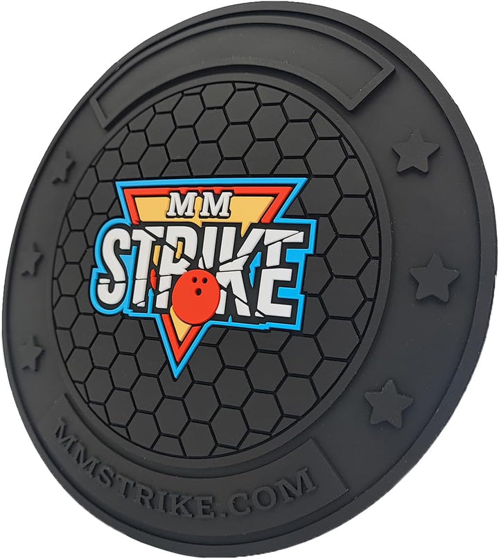 MMSTRIKE 2x Bowling Shammy Leather Pad+Black GripFlex Rubber Base Disc-Hook & Loop System.Oil Remova