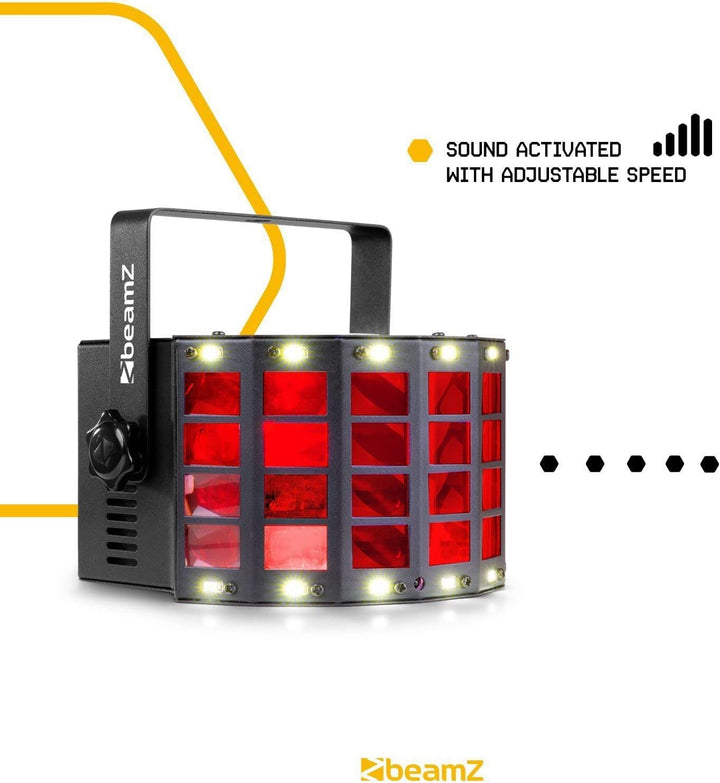 BeamZ LED Butterfly Partylicht 3x3W RGB + 14xSMD Strobe Musikgesteurt oder Automatikmodus, Disco Lic