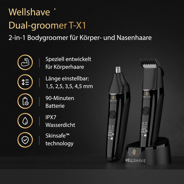 2-in-1 Körperrasierer Herren - Multi-Trimmer für Körper & Bart - Intimrasierer - Body Trimmer Männer