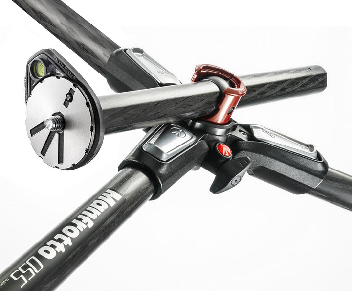 Manfrotto 055XPRO Carbon-Stativ mit 3 Segmenten – Leichtes Reise-Stativ für DSLR & spiegellose Kamer