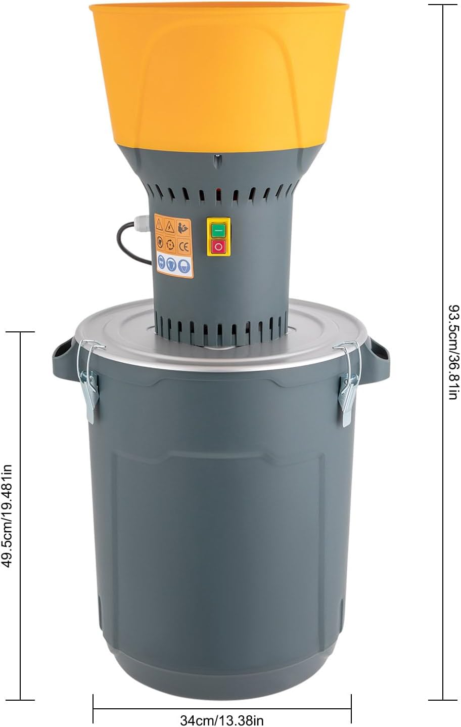 Getreidemühle 1300W 50L mit 5 Sieben Kupfermotor | Elektrische Getreidemühle, 50L Auffangbehälter, 5