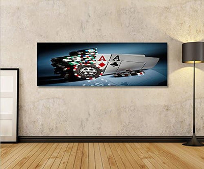 islandburner Bild Bilder auf Leinwand Aces Poker Casino Spielhalle Kartenspiel Panorama XXL Poster L