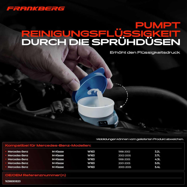 Frankberg Wischwasserbehälter Wasserbehälter Scheiben Kompatibel mit M-Klasse W163 ML320 ML350 ML430