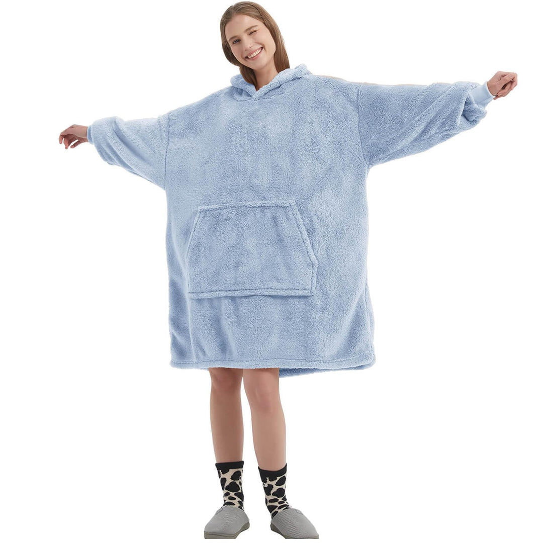 FELOVE Hoodie Decke Ärmeln Kuschelpullover Mit einer grossen Tasche,Tragbare Decke Ultra Soft Bequem