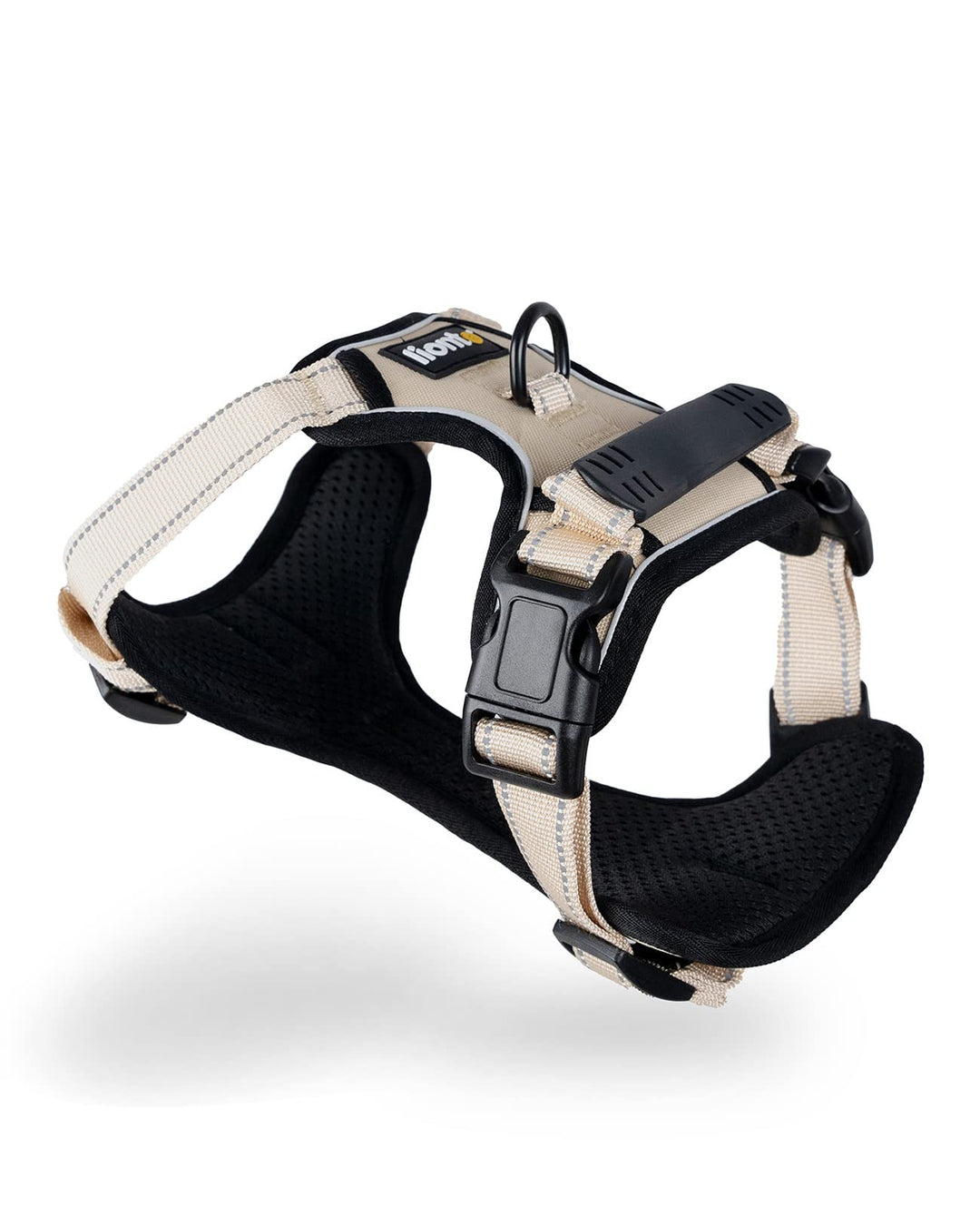 lionto Hundegeschirr gepolstert aus weichem Nylon, Grösse L, reflektierendes Anti Zug Geschirr für H