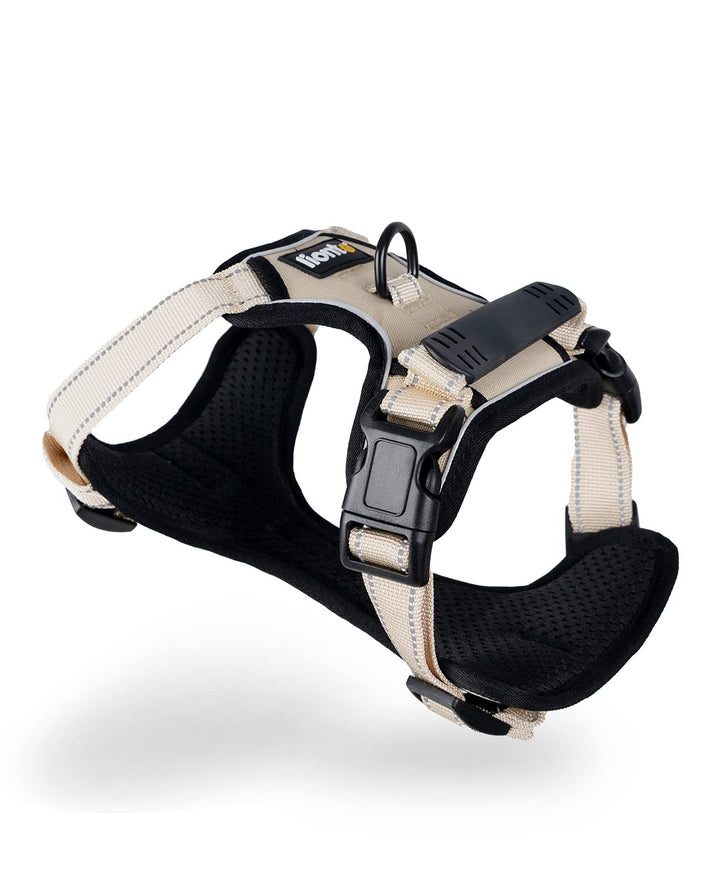 lionto Hundegeschirr gepolstert aus weichem Nylon, Grösse L, reflektierendes Anti Zug Geschirr für H
