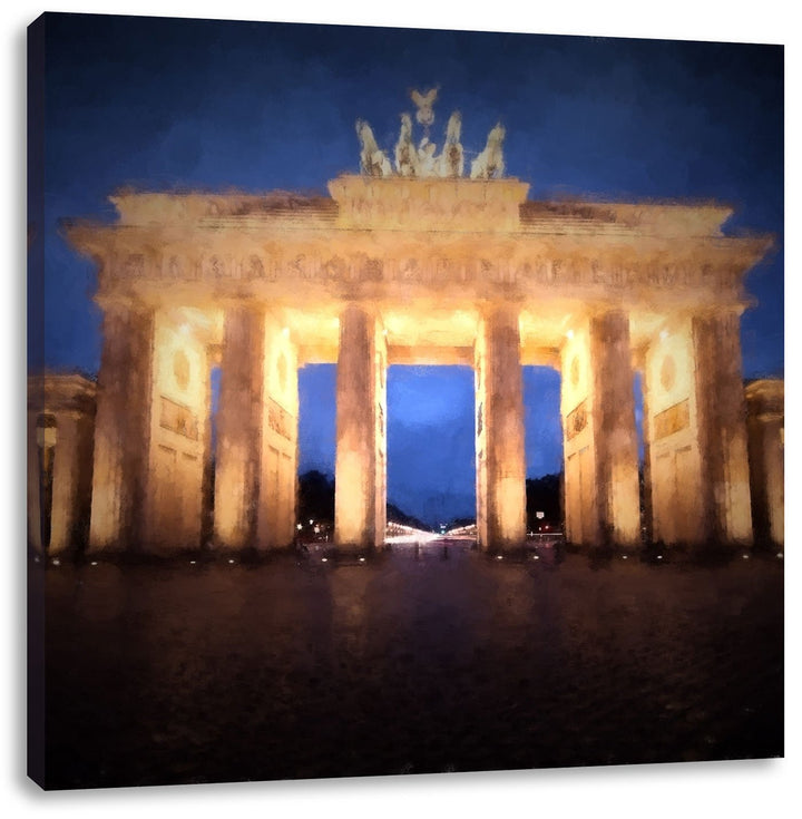 Pixxprint Schönes Brandenburger Tor in Berlin, Format: 70x70 auf Leinwand, 70x70