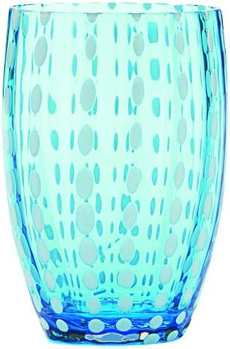 Zafferano ZAFPERLE-ASS2 Perle Glasbecher-Handgemachtes transparentes Buntglas, cl 32 h 109mm d 71mm-