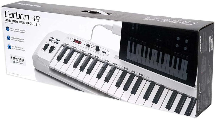 Samson Carbon 49 USB/MIDI Controller Masterkeyboard 49 Tasten inkl. Native Elements Software, Schwar