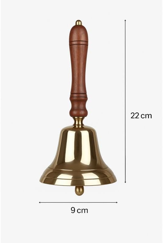 ACL Traditionelle Holzgriff Messingglocke | Last Order Bell mit Metallklöppel | Ideal für Hotel, Emp