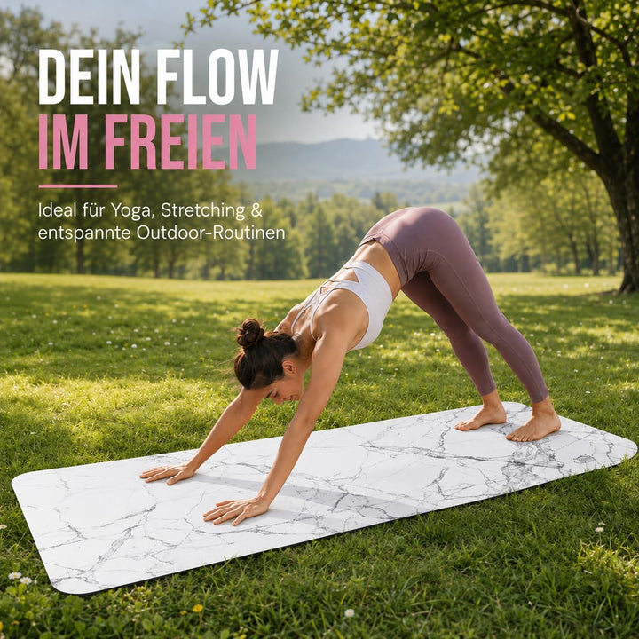 Fitnessmatte, Yogamatte aus umweltfreundlichem Naturkautschuk und rutschfest mit Design und Tragegur