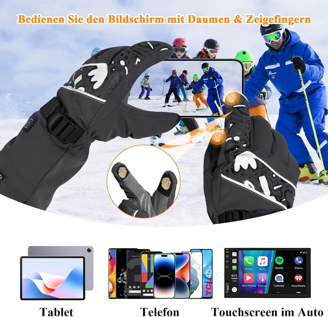 Minthouz W13 Beheizte Handschuhe, 5V 5000mAh Akku Beheizbare Handschuhe für Herren Damen, Wärmehands