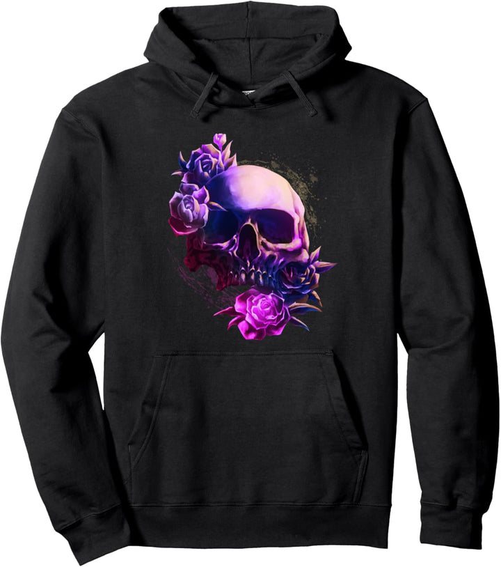 Totenkopf und Rosen Tag der Toten Gothic Pullover Hoodie