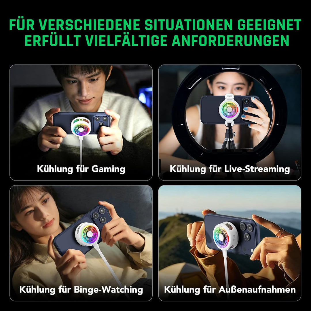 Black Shark FunCooler 6 Magnetic Phone Cooler für Gaming, Tragbarer Handy Kühler mit RGB-Beleuchtung