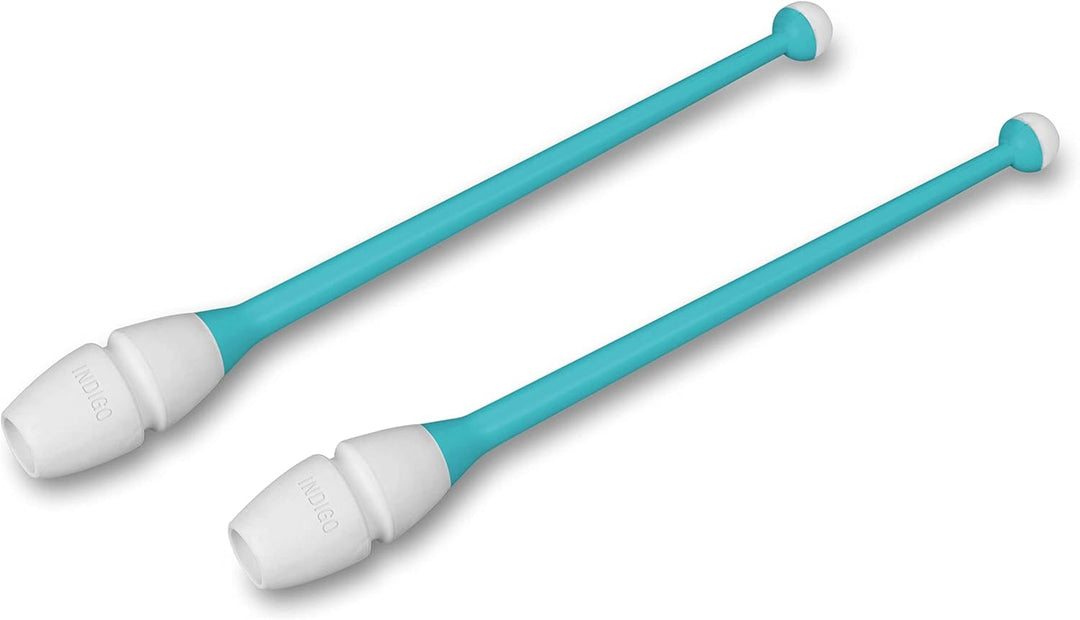 DRUNA Einsteckbare Keulen für Rhythmische Sportgymnastik Indigo 36 cm Türkis-weiss, Türkis-weiss