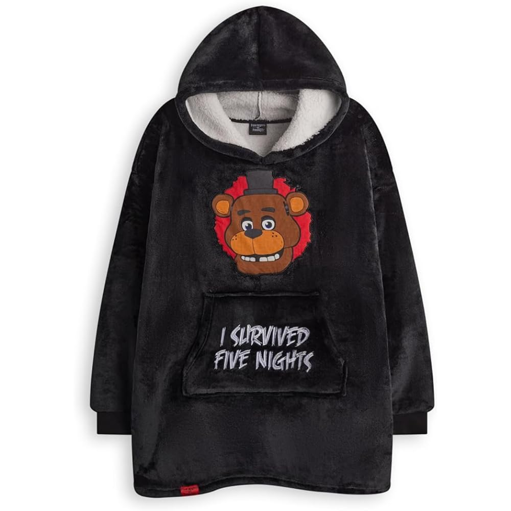 Five Nights at Freddy's Jungen tragbarer Decken-Hoodie | Kinder-Kapuzenpullover aus Sherpa-Fleece in