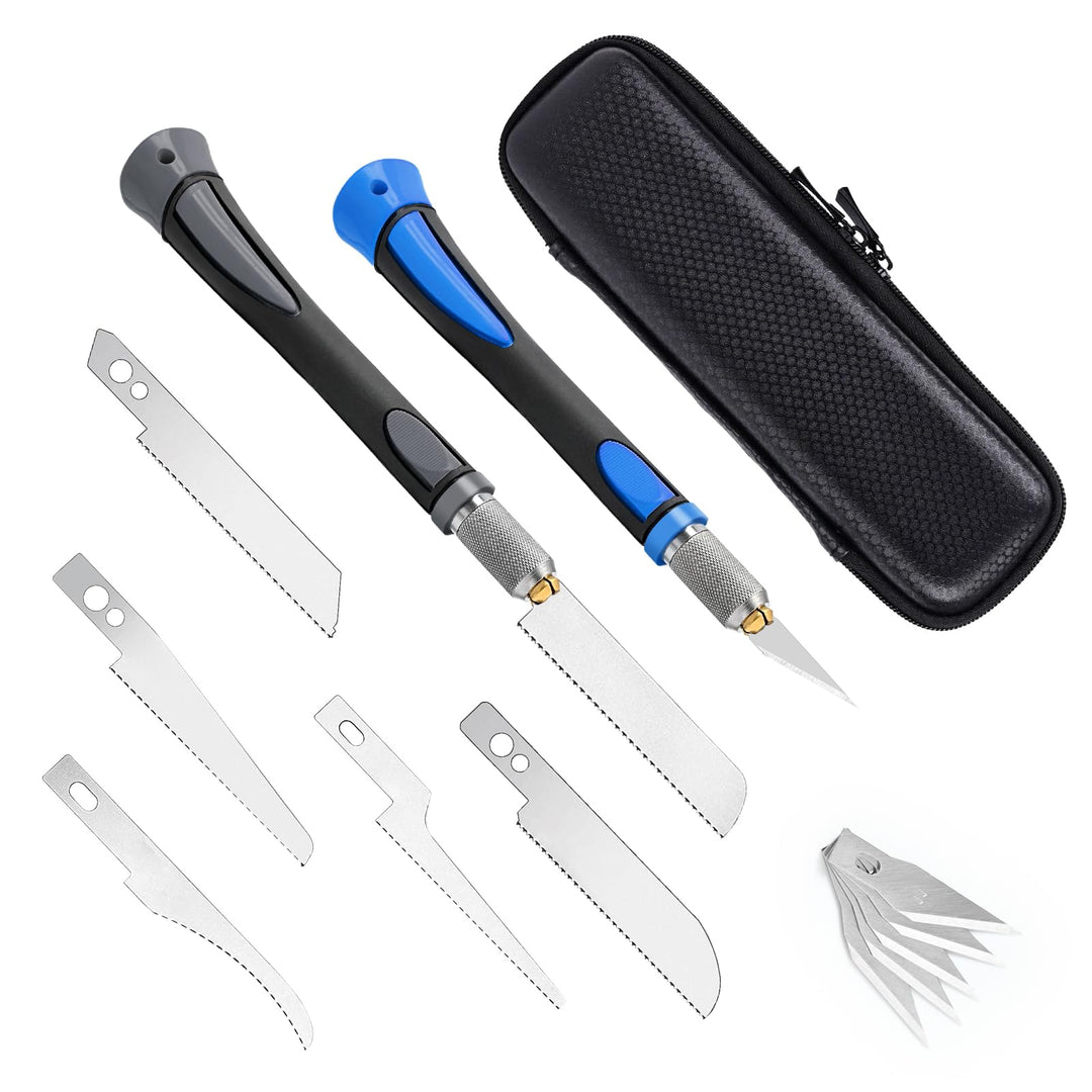 EHDIS Modellbau Werkzeug Set, Mini Handsäge für Modellbau mit 6 Stück Bastelklinge und 5 Stück 11# K