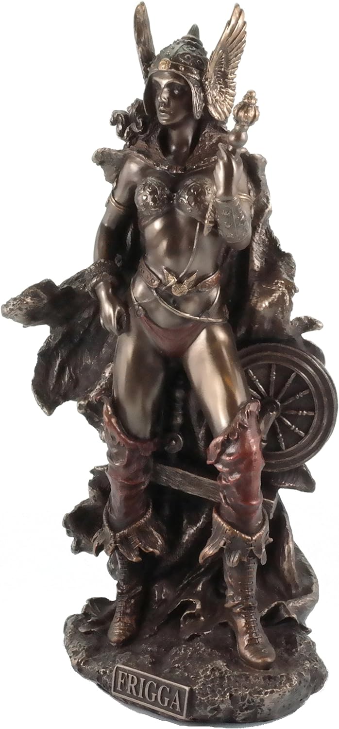 Figur Frigga Göttin der Liebe Figur bronziert Skulptur Veronese Odin Frigg