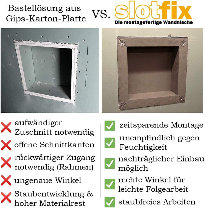 Wandnische + LED Beleuchtung Set - befliesbare Wandnische 30x30x10cm + LED-Kit | Duschablage beleuch