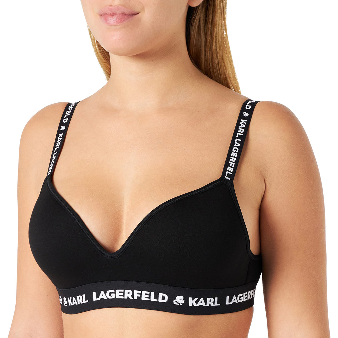 KARL LAGERFELD Damen Karl Lagerfeld Damen Logo Padded Bra Büstenhalter M Schwarz, M Schwarz
