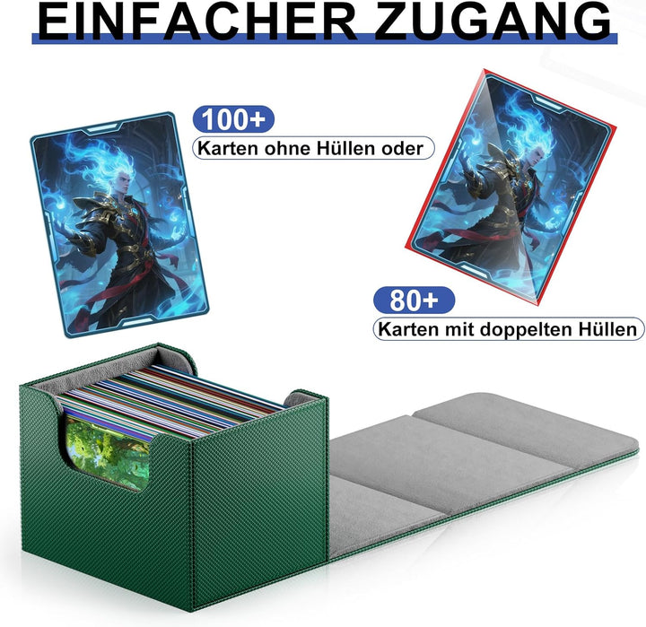 Mlikero Deckbox Card deck Box kompatibel mit MTG Karten, 4 Pack Horizontal Leder Card Deck Boxen für