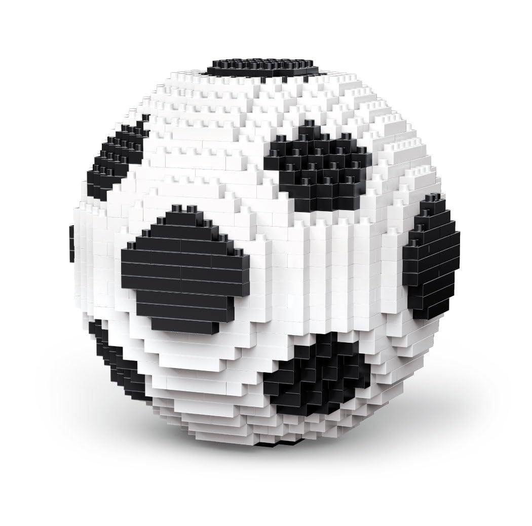 Atomic Building Fussball zum Zusammenbauen mit Miniaturblöcken. Über 850 Teile, Fußball