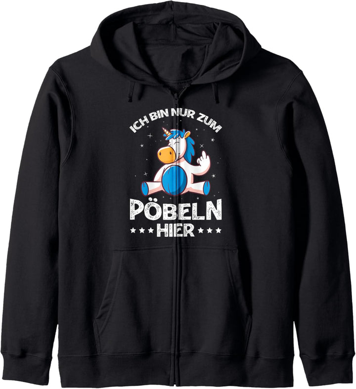 Ich Bin Nur Zum Pöbeln Hier Klugscheisser Party Statement Kapuzenjacke