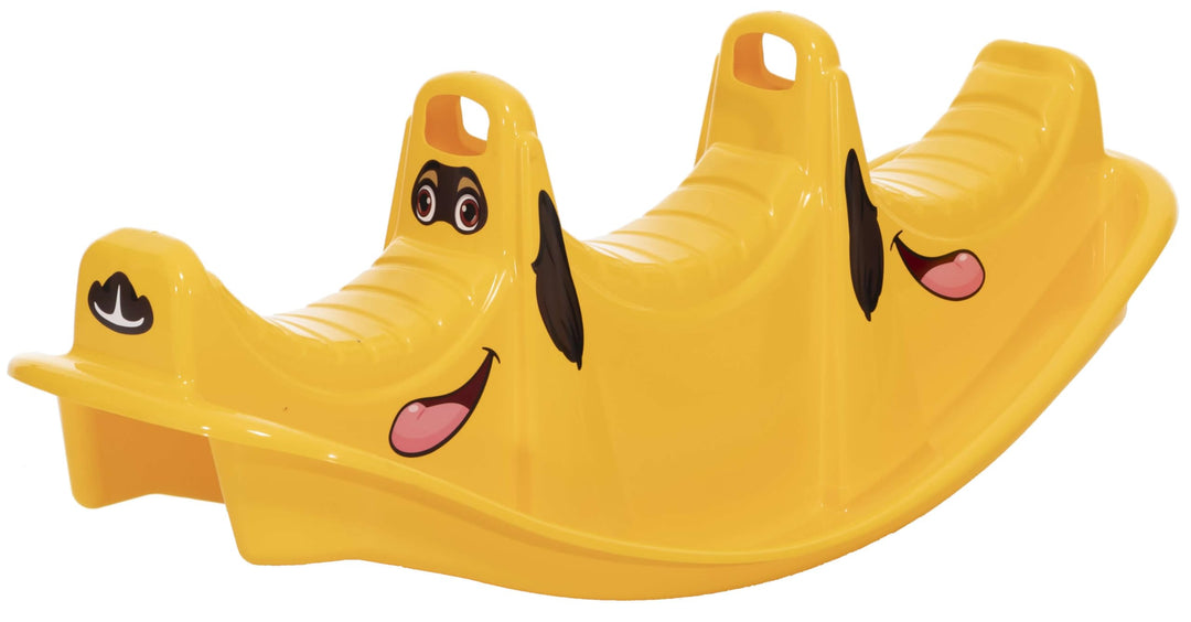 Wippe Rocker Hund Tier Schaukelwippe Kunststoff Kinder Spielzeug gelb, Gelb