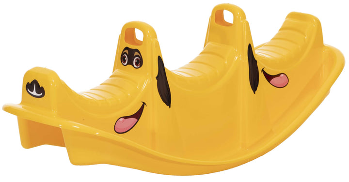Wippe Rocker Hund Tier Schaukelwippe Kunststoff Kinder Spielzeug gelb, Gelb