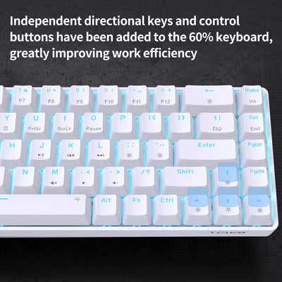 Dierya×TMKB T68se Gaming Mechanische Tastatur,60% Prozent Tastatur mit Blue Clicky Switch,Ultra-Comp