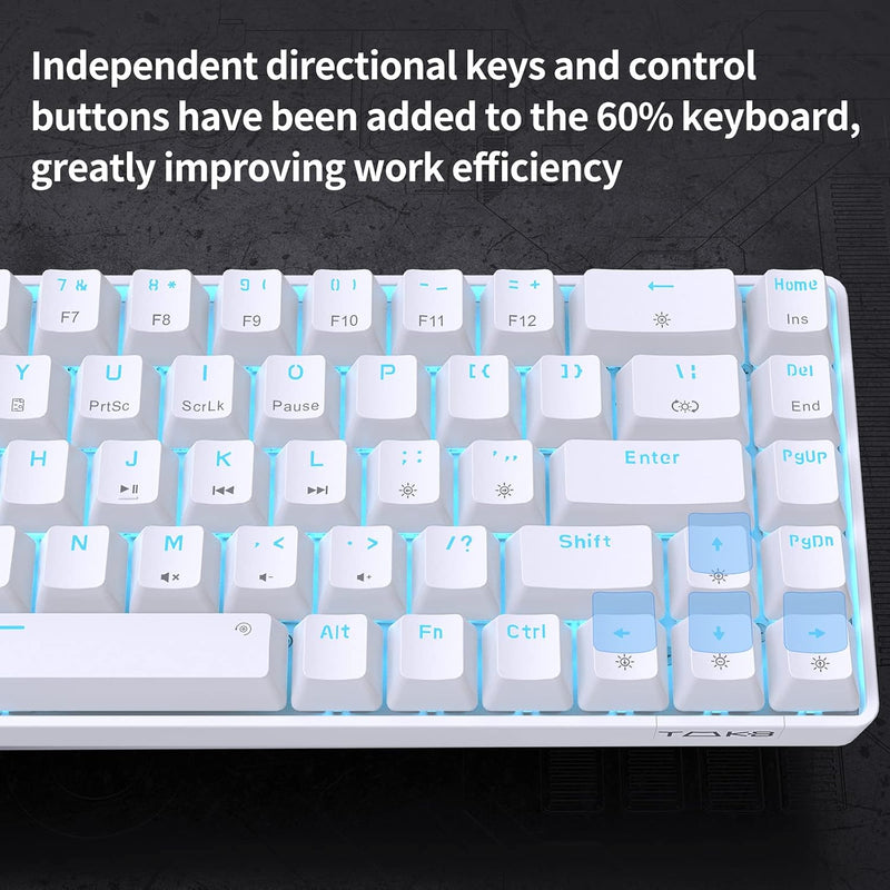 Dierya×TMKB T68se Gaming Mechanische Tastatur,60% Prozent Tastatur mit Blue Clicky Switch,Ultra-Comp