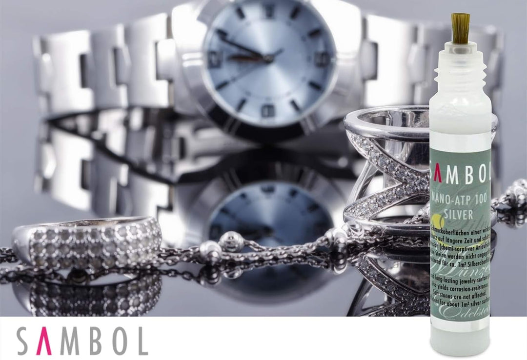 Sambol® Silber-Anlaufschutz NANO - ATP 100 Stift (25 ml) | Schutz vor Kratzern, Schmutz und Verfärbu