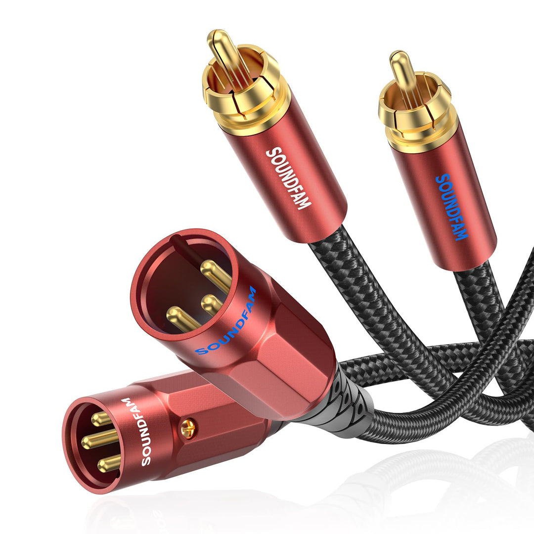 SOUNDFAM Dual Cinch auf XLR Kabel, PREMIUM 2RCA-Stecker auf 2XLR-Stecker Audio Verbindungs Kabel - 8