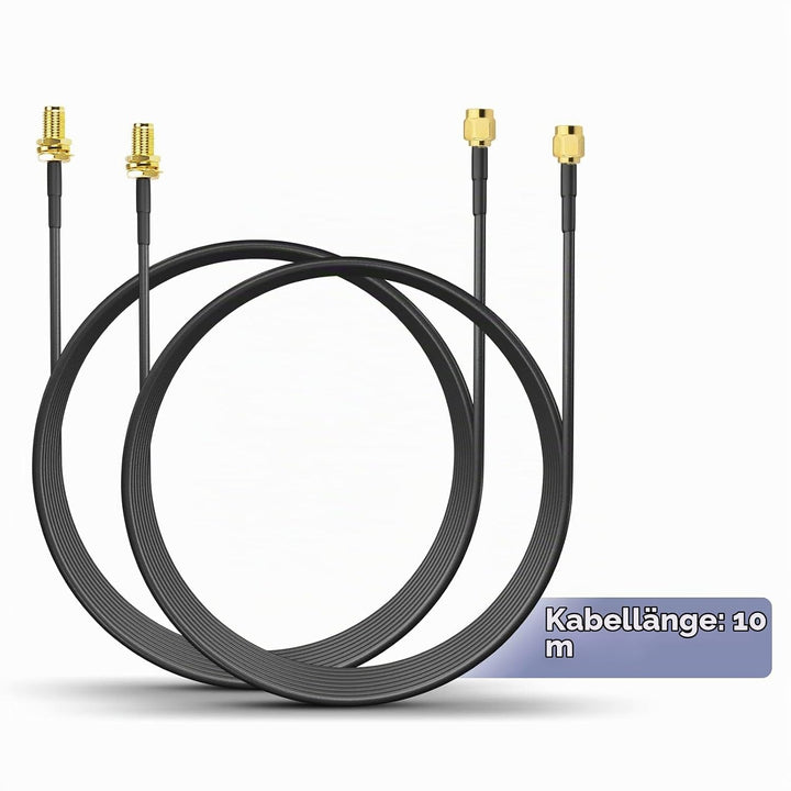 Superbat WLAN Antenne verlängerungskabel 10m,(2 Stück) SMA Stecker auf SMA Buchse/Bulkhead Kabel, ve