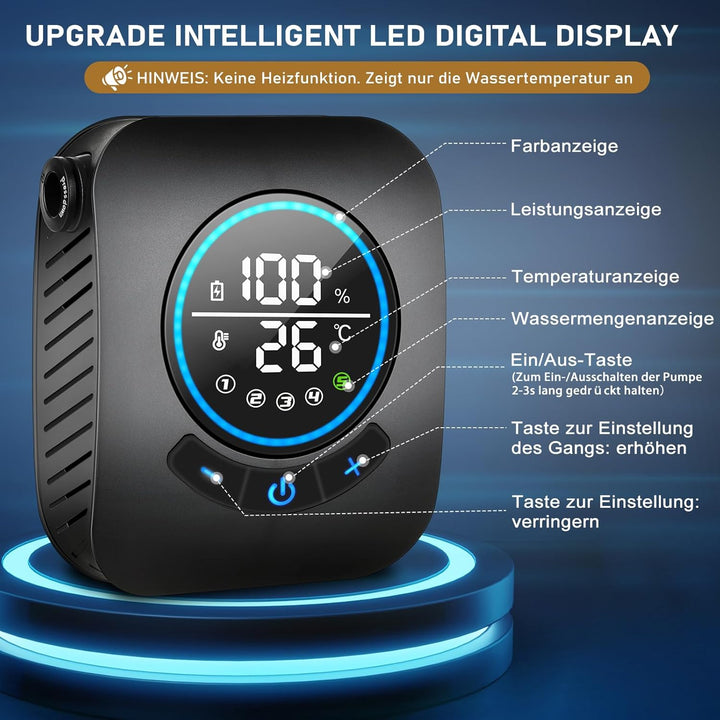 Spopal Campingdusche Tragbare, [mit 20L Klappbarer Eimer] Camping Dusche, 8000mAh Camping Dusche Akk