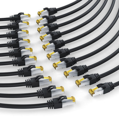 CSL - 20 x 0,5m CAT 7 Netzwerkkabel Gigabit Ethernet LAN Kabel - 10000 Mbit s - Patchkabel - Cat.7 R