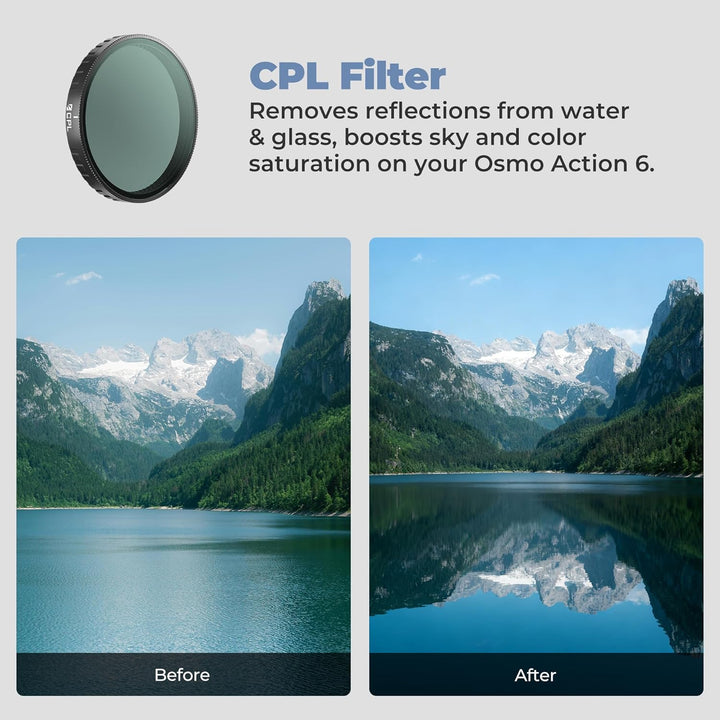 Freewell CPL Filter für DJl Osmo Action 6 - Polarisationsfilter für besseren Kontrast und reduzierte