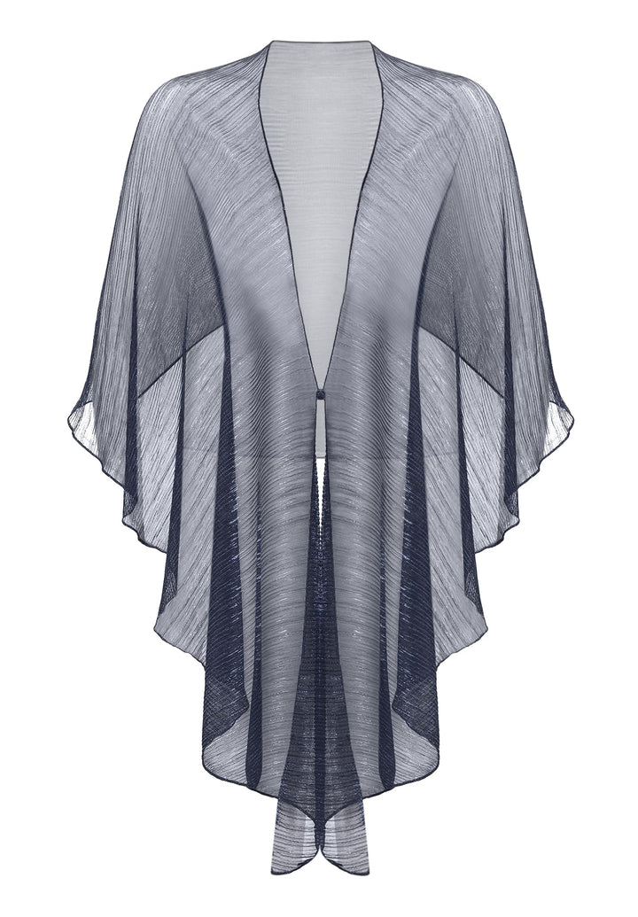Vera Mont Damen Cape im Glitzer-Look Standard Einheitsgrösse Blue/Black, Standard Einheitsgrösse Blu