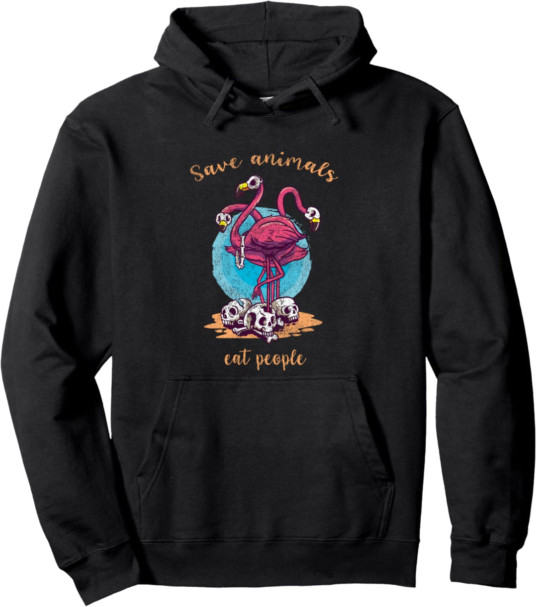 Save Animals Eat People - Vegan Aktivist Vegetarier Flamingo Pullover Hoodie