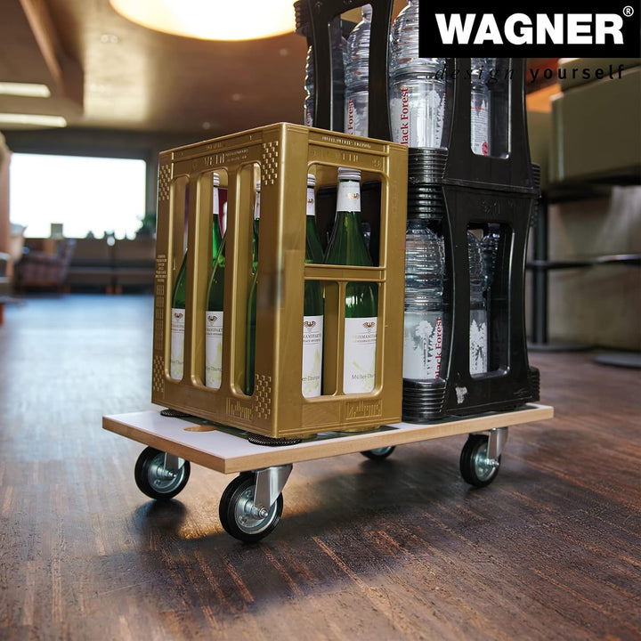 WAGNER Transportroller Transporthilfe I 57,5 x 30 x 11 cm, Tragkraft 250 kg I Möbelhund MDF mit Spez