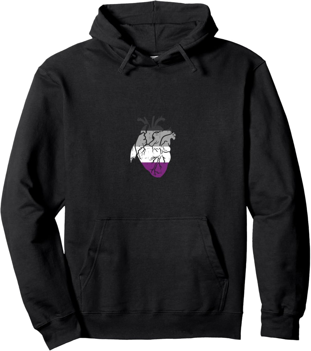 Asexual Anatomical Heart Ace Pride Flag Asexuality LGBT Gift Pullover Hoodie