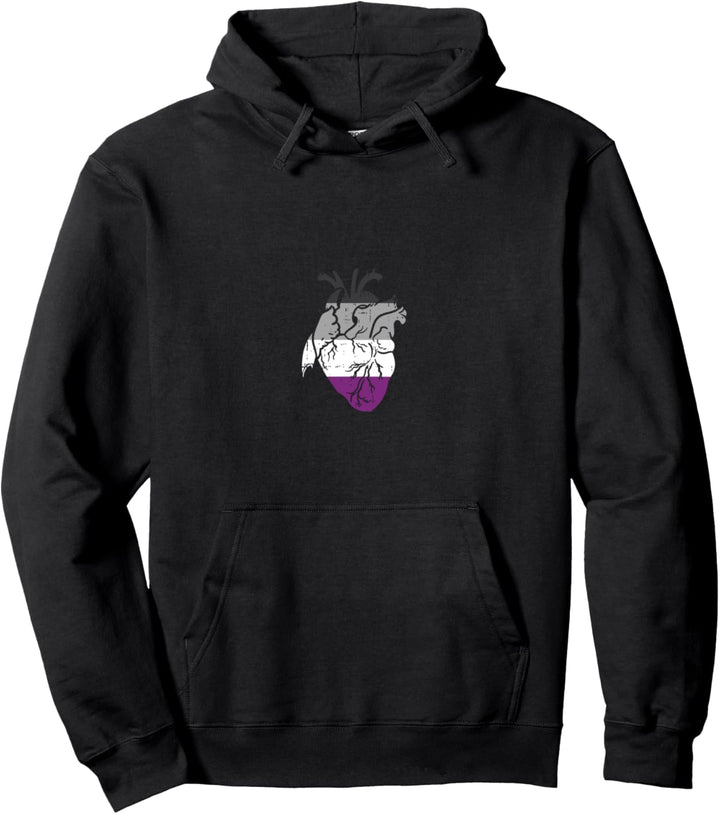 Asexual Anatomical Heart Ace Pride Flag Asexuality LGBT Gift Pullover Hoodie