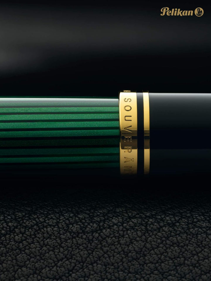 Pelikan Tintenroller Souverän 400, Schwarz-Grün, hochwertiger Roller im Geschenk-Etui, 997494
