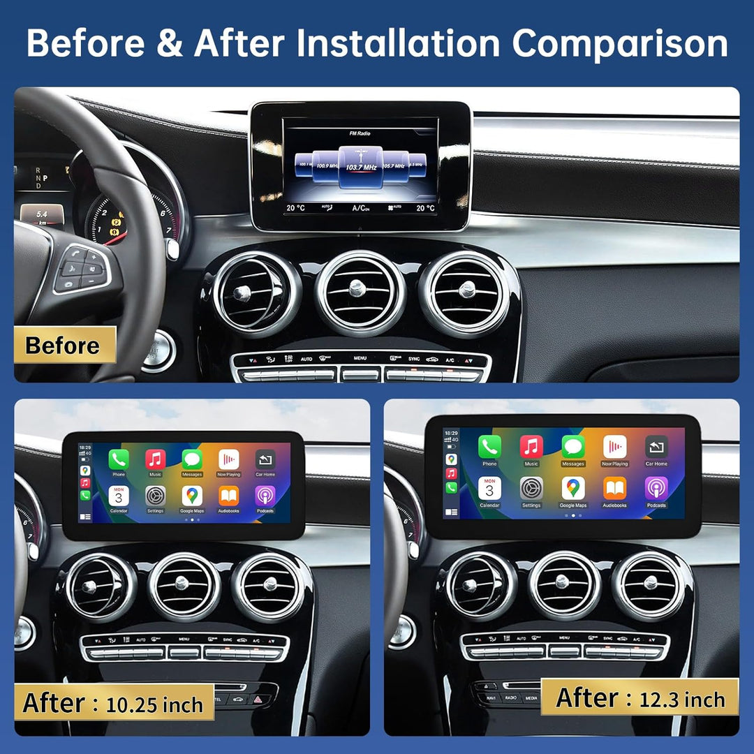 Road Top 12.3 Zoll Ultra-schmal Carplay Radio Touchscreen für Mercedes Benz A/C/V Klasse GLA CLA W17
