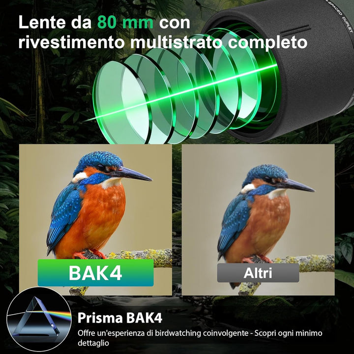 BIBIRE HD-Spektive für das Zielschiessen, 25-75x80-Winkelspektiv mit Stativ und Smartphone-Adapter,