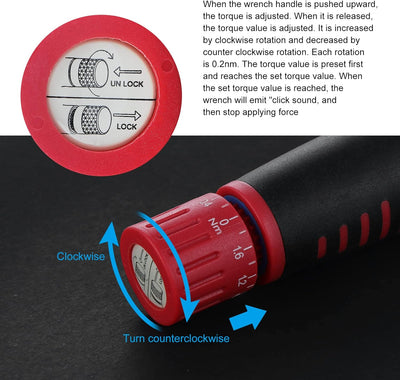 eROOSY Drehmomentschlüssel 1/4", 1/4-Inch Torque Wrench Set, Drehmomentschlüssel Fahrrad Motorrad
