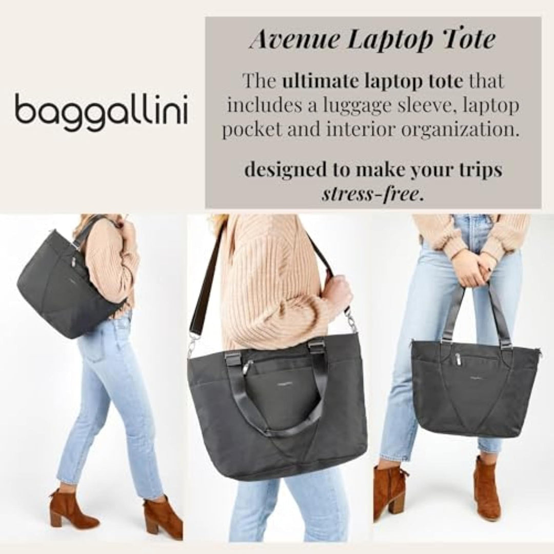 Baggallini Avenue Tote Top Handle Bag Schwarz, Schwarz