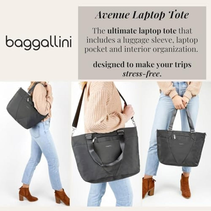 Baggallini Avenue Tote Top Handle Bag Schwarz, Schwarz